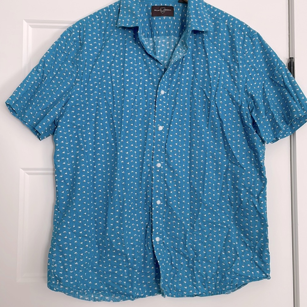 Black brown| short sleeve button down